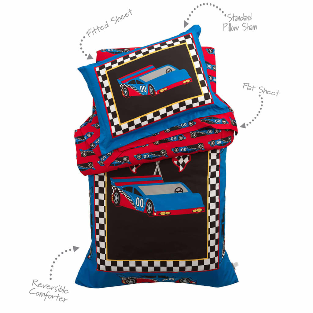 KidKraft Beddengoed set voor peuters raceauto 4-delig 77005