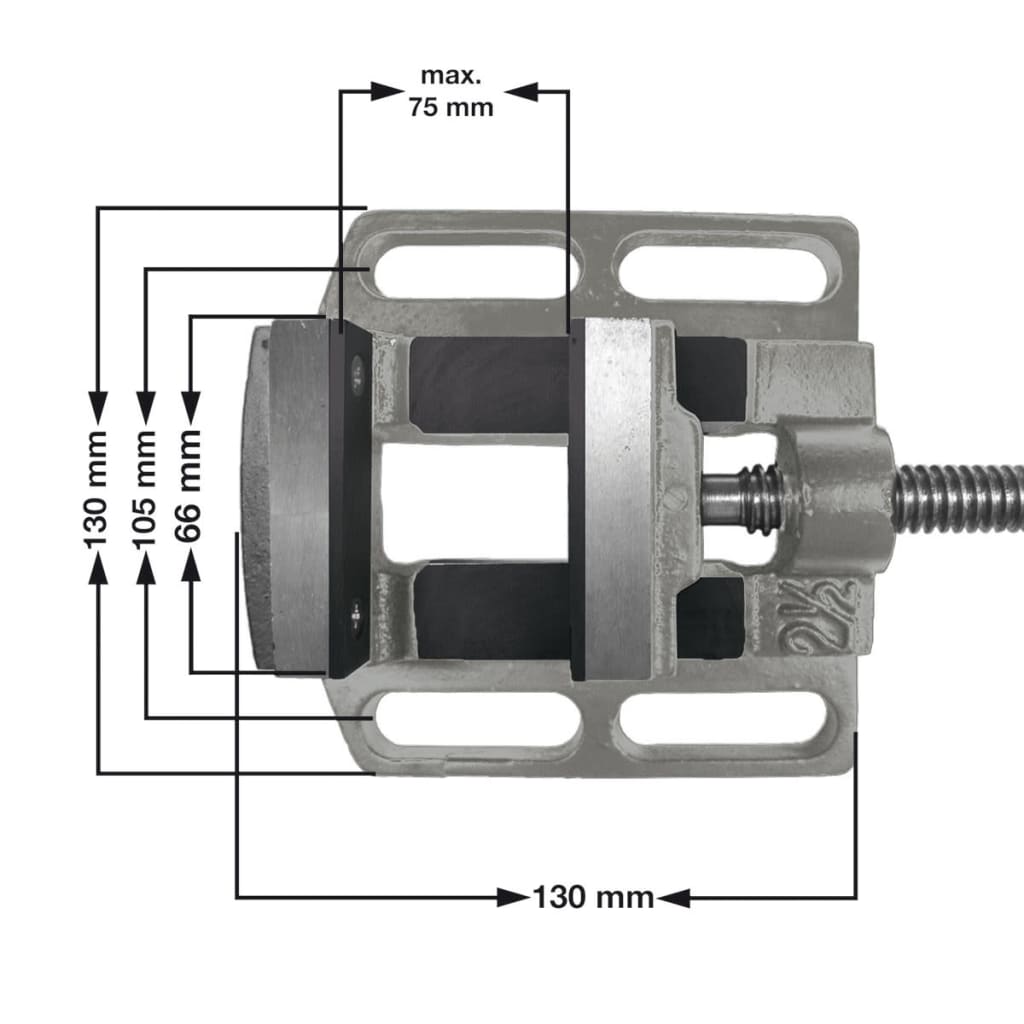 Einhell bankschroef 75 mm voor boorstandaard