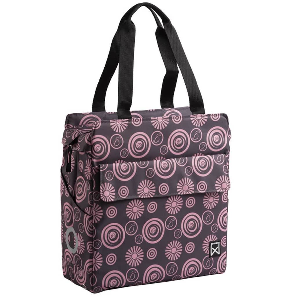 Willex Fietstas Vortex Shopper 17 L grijs en roze 10167