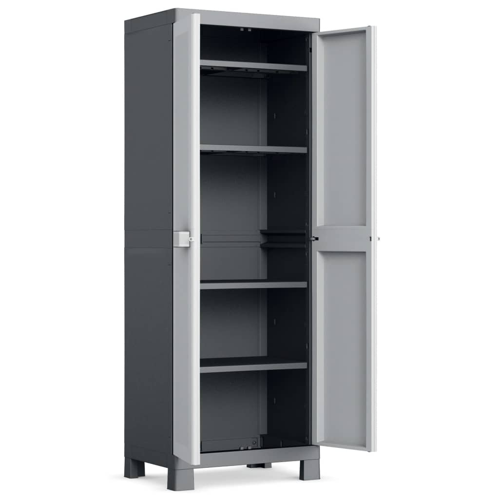 Keter Opbergkast met schappen Logico 182 cm zwart en grijs