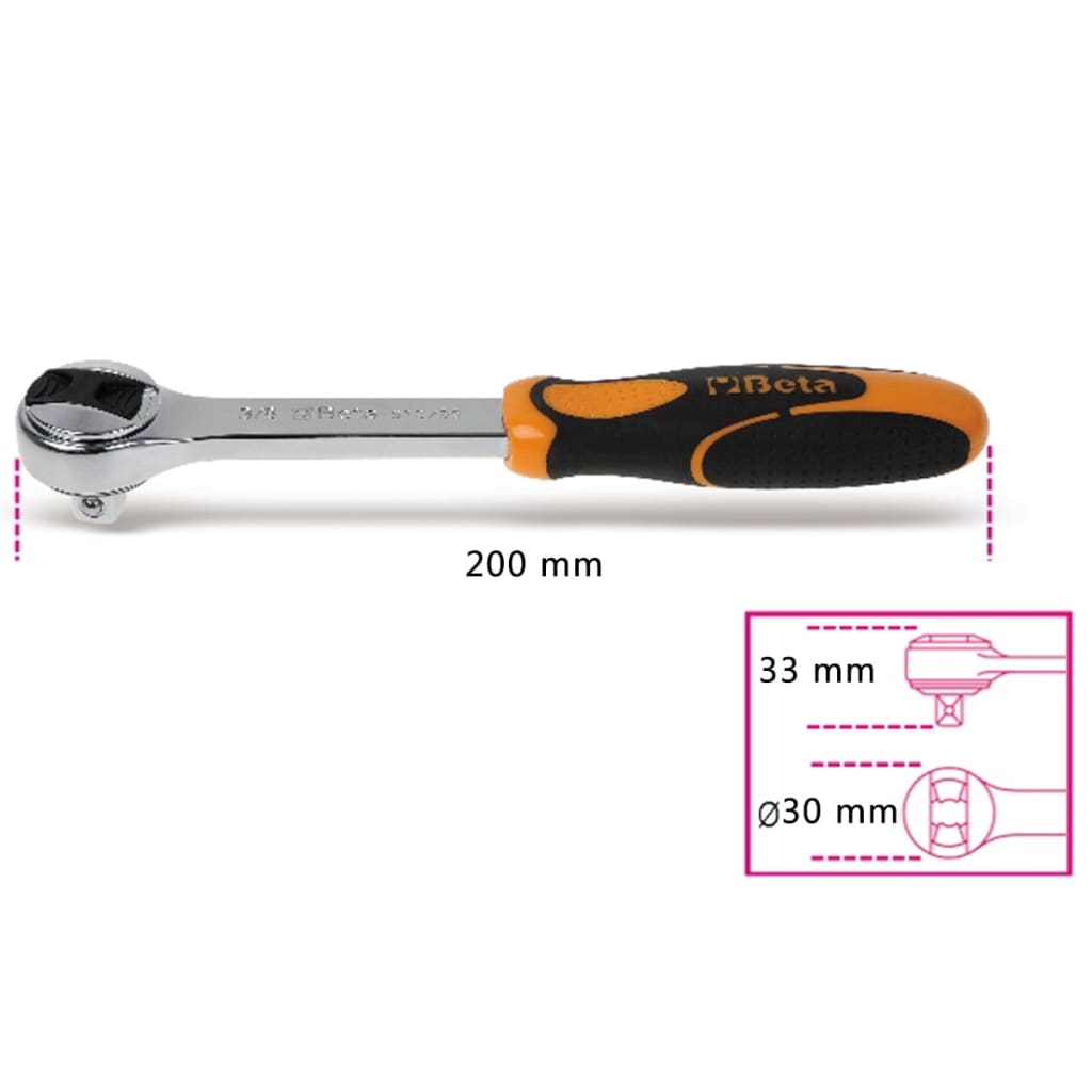Beta Tools Omschakelbare ratel 910/55 72 tands