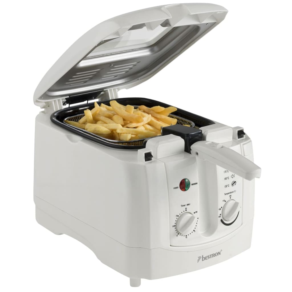 Bestron Friteuse 3 L blanche ADF3000 1800 W avec un panier Friteuse électrique