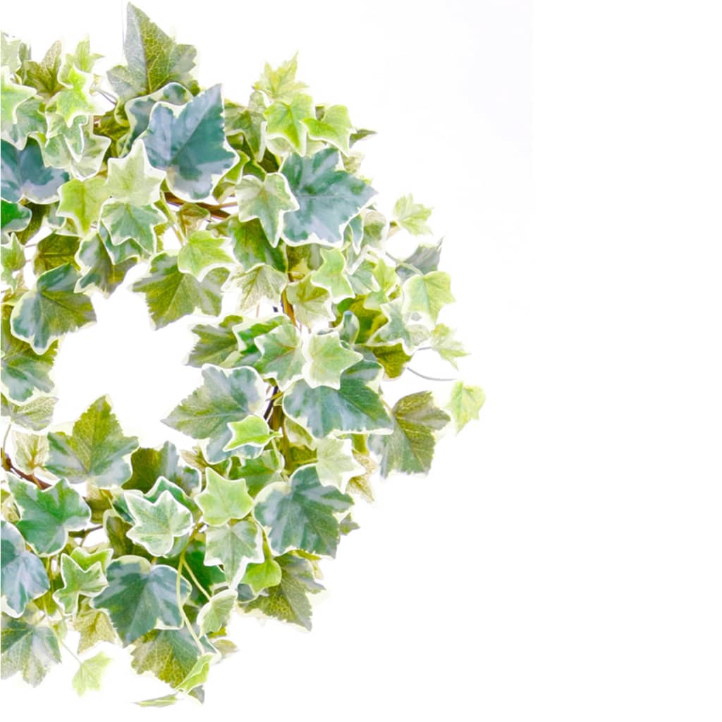 Emerald Kunstplant klimop krans groen en wit 35 cm 416347