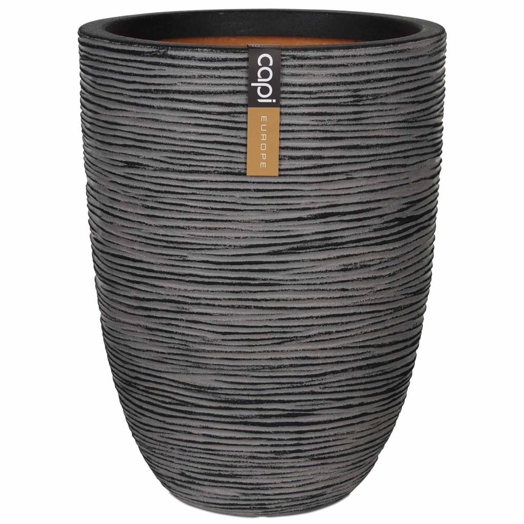 Capi Bloempot Nature Rib elegant laag 46x58 cm antraciet PKOFZ783