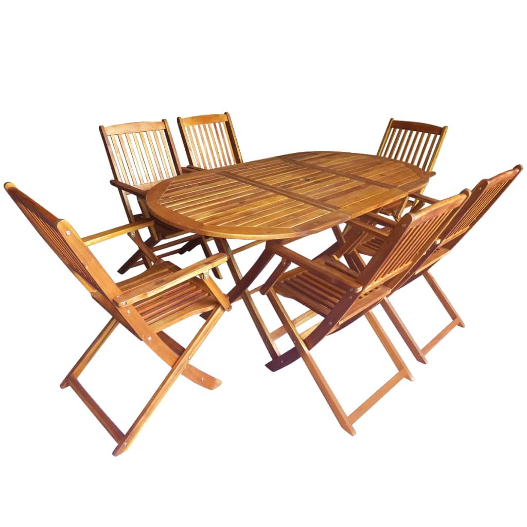 vidaXL 7 Piece Folding Patio Dining Set Solid Eucalyptus Wood
vidaXL 7 Piece Folding Patio Dining Set Solid Eucalyptus Wood