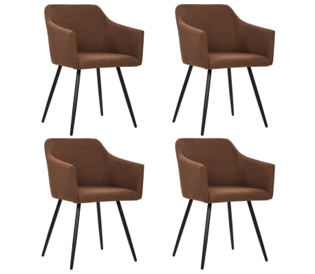 vidaXL Chaises de salle à manger 4 pcs Marron Tissu vidaXL fr