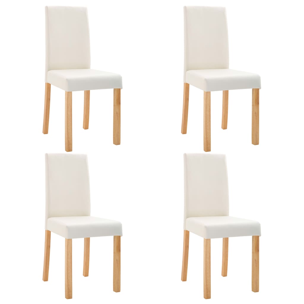 vidaXL Dining Chairs 4 pcs Cream Faux Leather