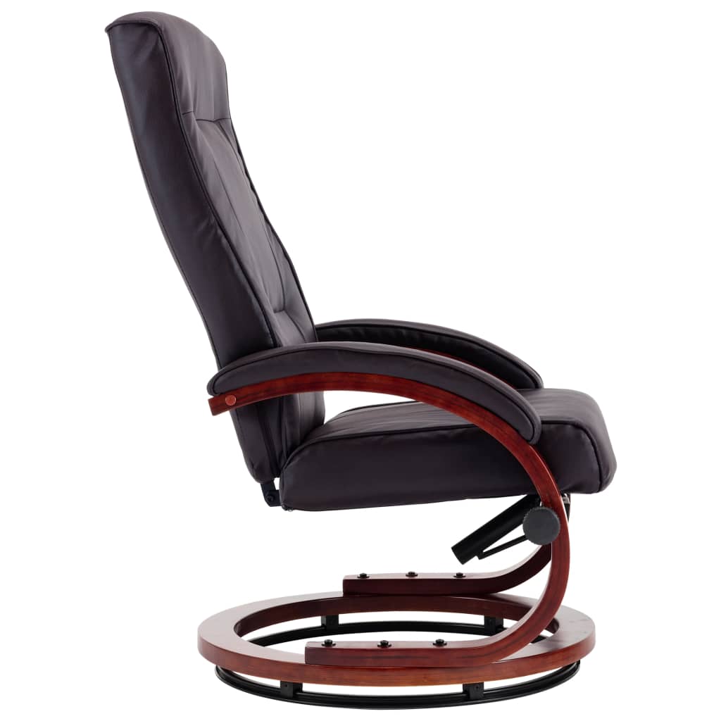 Fauteuil Inclinable Avec Repose Pied Marron Similicuir Lis