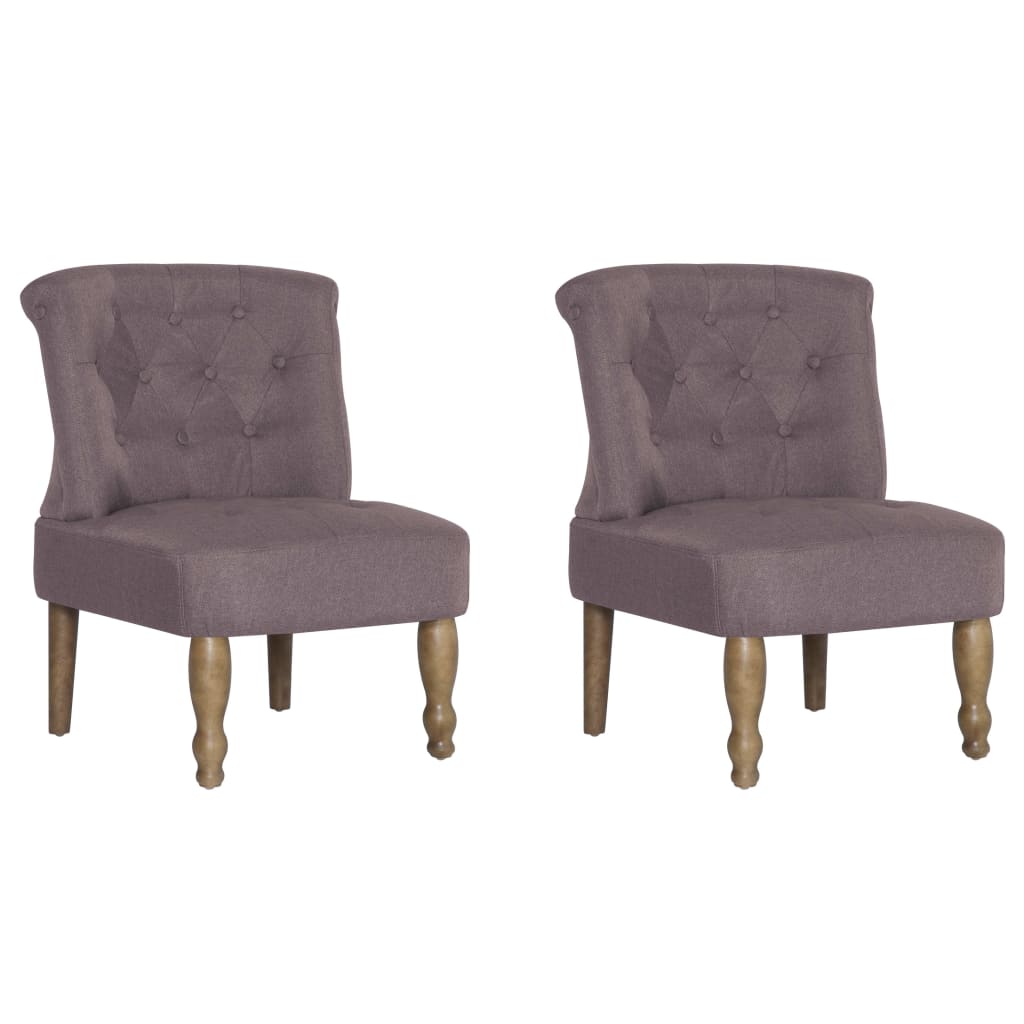 vidaXL French Chairs 2 pcs Taupe Fabric