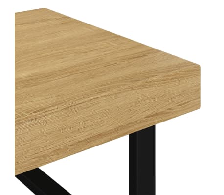 Vidaxl Salontafel X X Cm Mdf En Ijzer Lichtbruin En Zwart Kopen