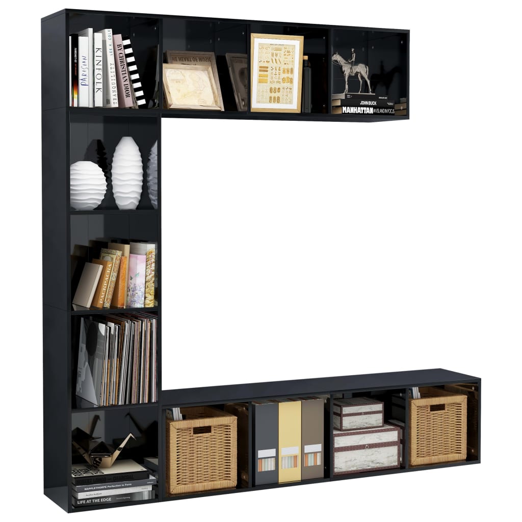 vidaXL 3-delige Boekenkast-/tv-meubelset 180x30x180 cm hoogglans zwart
vidaXL 3-delige Boekenkast-/tv-meubelset 180x30x180 cm hoogglans zwart