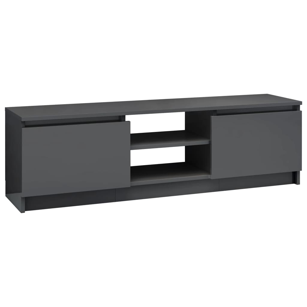 vidaXL TV Cabinet High Gloss Gray 47.2"x11.8"x14" Engineered Wood