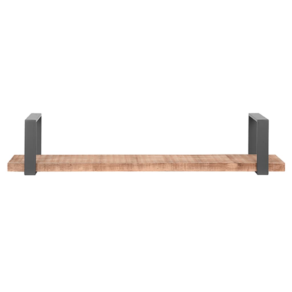 LABEL51 Wandschap Slam XL 100x23x20 cm hout/gebrand staalkleurig