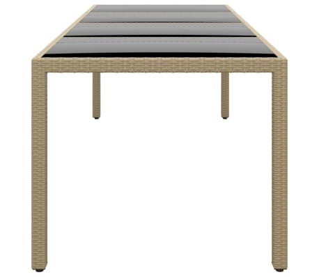 Vidaxl Tuintafel Met Glazen Blad Poly Rattan Beige Kopen Vidaxl Nl