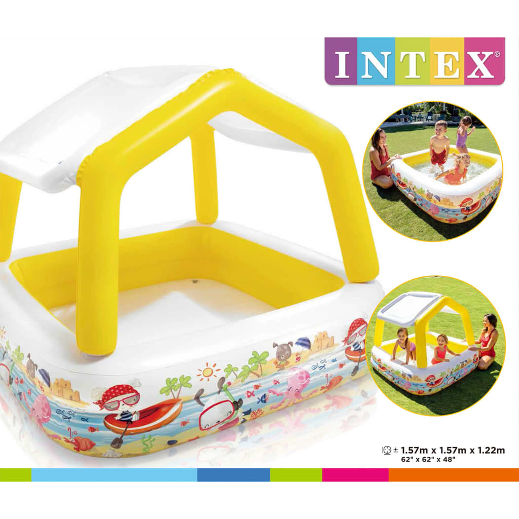 INTEX Zwembad met overkapping opblaasbaar 157x157x122 cm