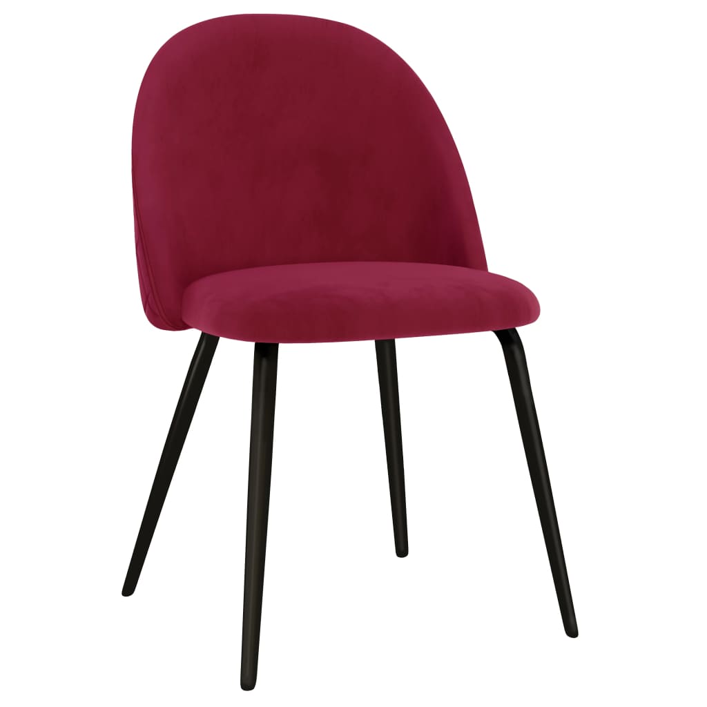 vidaXL Eetkamerstoelen 6 st stof wijnrood