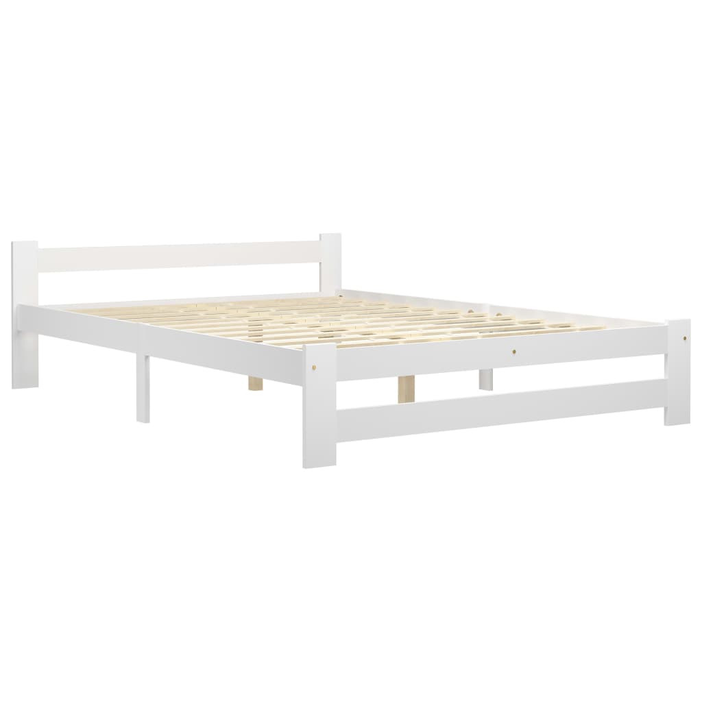 vidaXL Bedframe met 2 lades massief grenenhout wit 120x200 cm