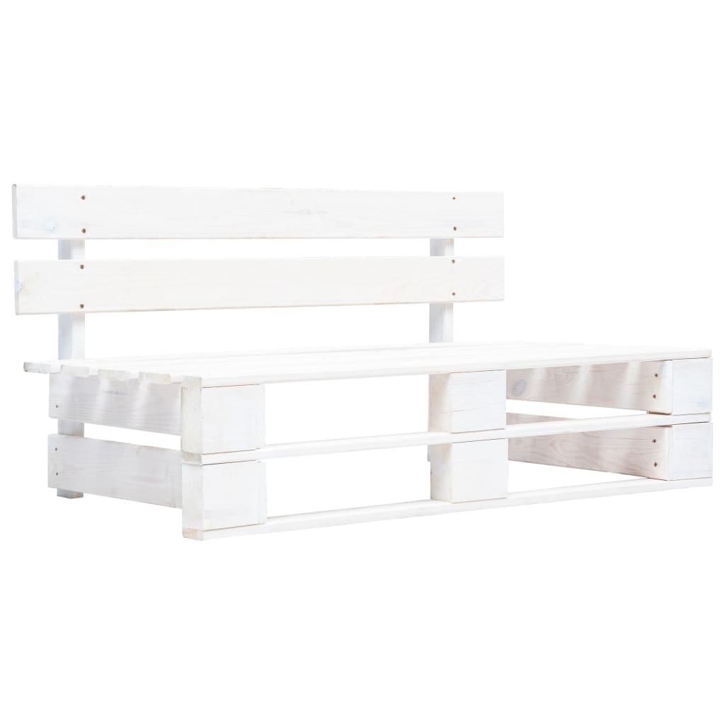 vidaXL 6-delige Loungeset pallet met kussens wit geïmpregneerd hout