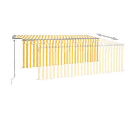 Vidaxl Toldo Autom Tico Retr Ctil Con Persiana Amarillo Blanco X M