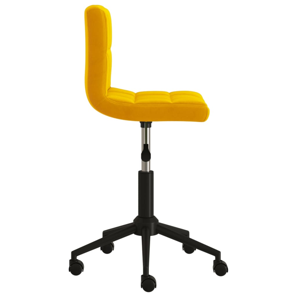 334487 Chaise Pivotante De Bureau Jaune Moutarde Velours DBA