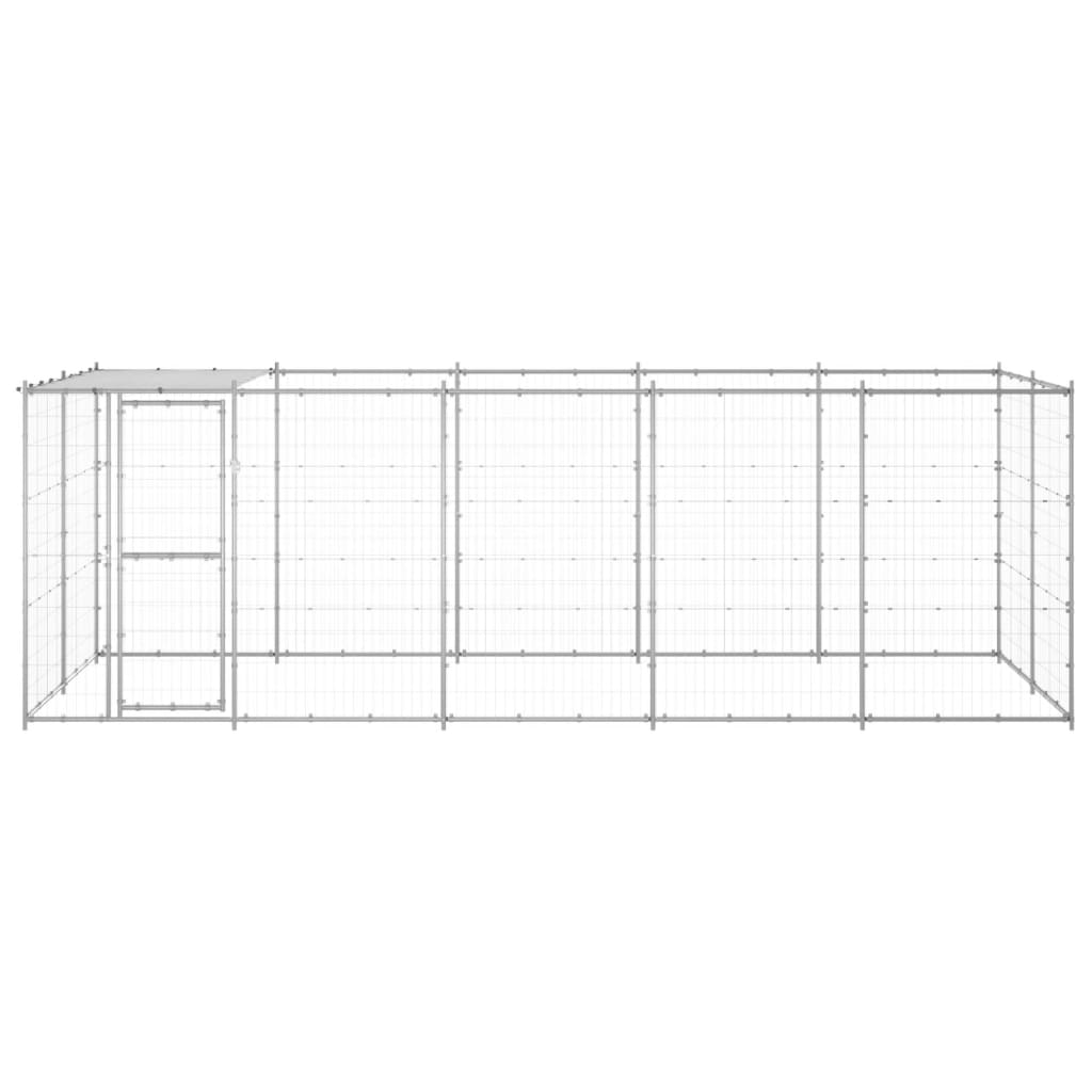 vidaXL Hondenkennel met dak 12,1 m² gegalvaniseerd staal 
vidaXL Hondenkennel met dak 12,1 m² gegalvaniseerd staal