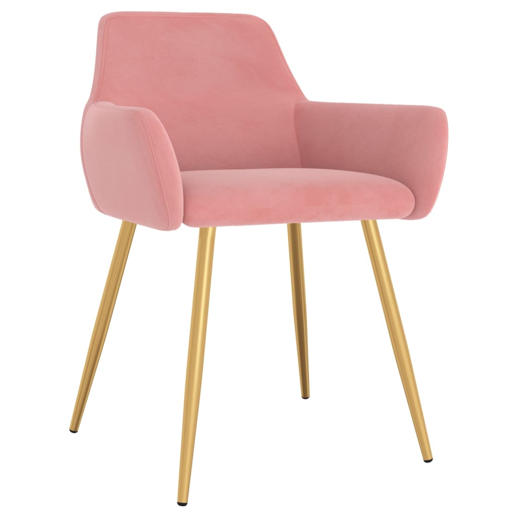 vidaXL Eetkamerstoelen 4 st fluweel roze