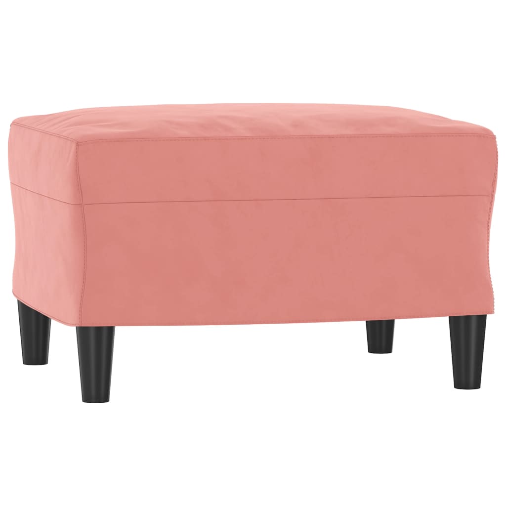 Sessel Mit Hocker Rosa 60 Cm Samt Weddig