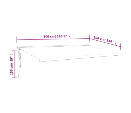 Vidaxl Toldo Retr Ctil Aluminio Y Tela Color Crema X M Vidaxl Es