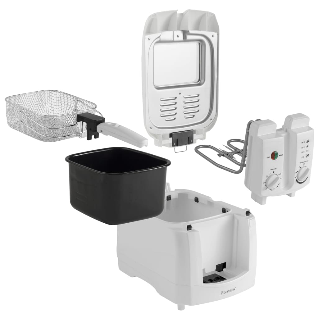Bestron Friteuse 3 L blanche ADF3000 1800 W avec un panier Friteuse électrique