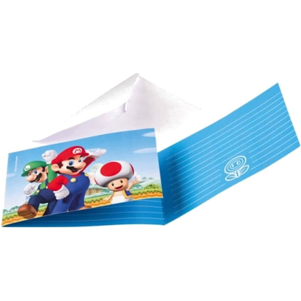 Afbeelding Nintendo uitnodigingen met envelop Super Mario 8 stuks 14 cm door Vidaxl.nl