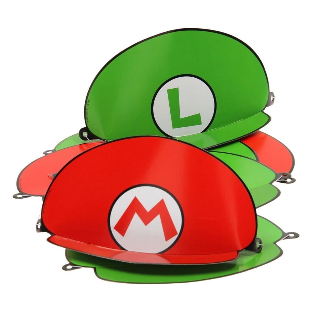 Nintendo feesthoedjes Super Mario groen/rood 8 stuks