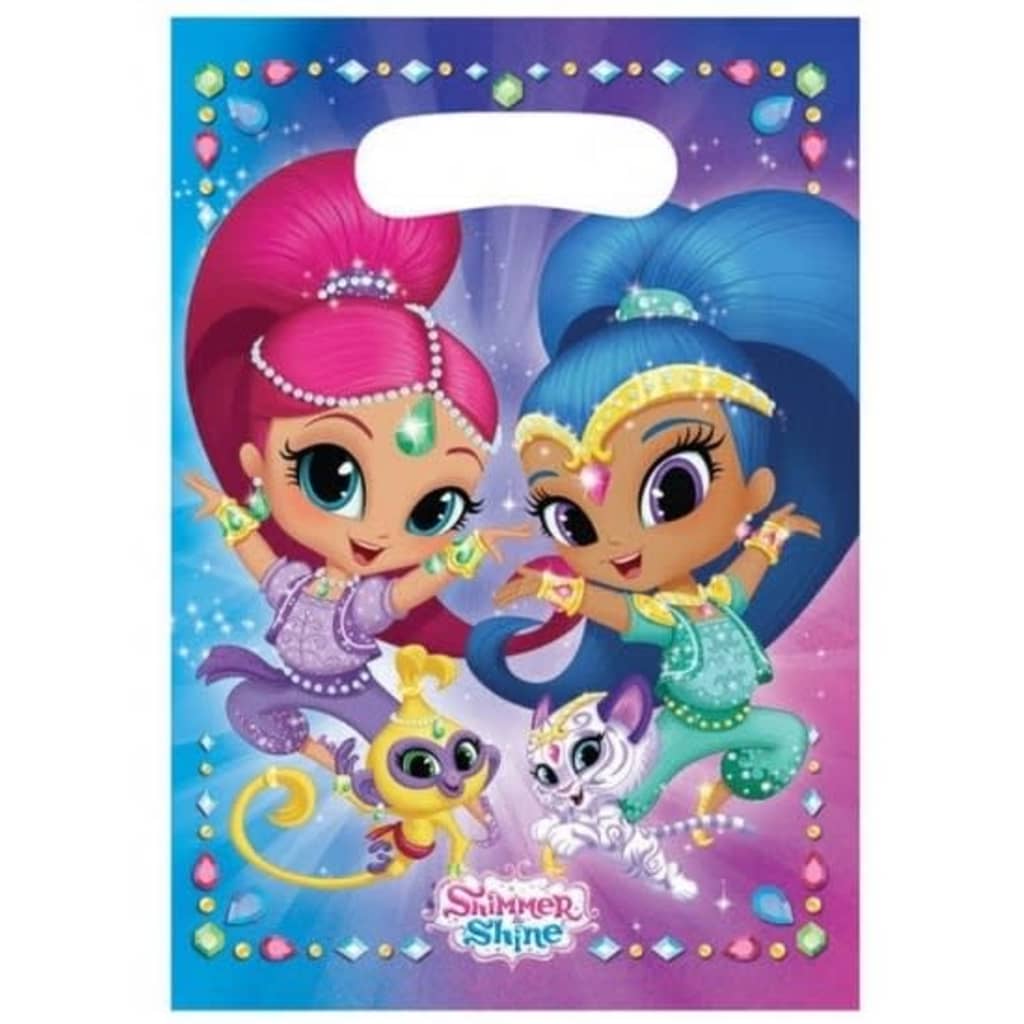 Nickelodeon Shimmer en Shine uitdeelzakjes 8 stuks 16 cm