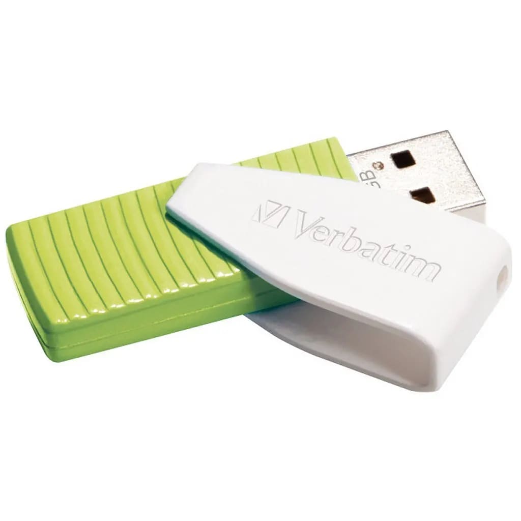 Afbeelding Verbatim Swivel USB-Stick 32GB Groen/Wit door Vidaxl.nl