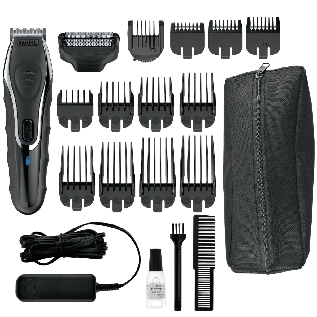 Afbeelding Wahl Aqua Groom Tondeuse-Trimmer met 11 Opzetkammen Zilver/Zwart door Vidaxl.nl