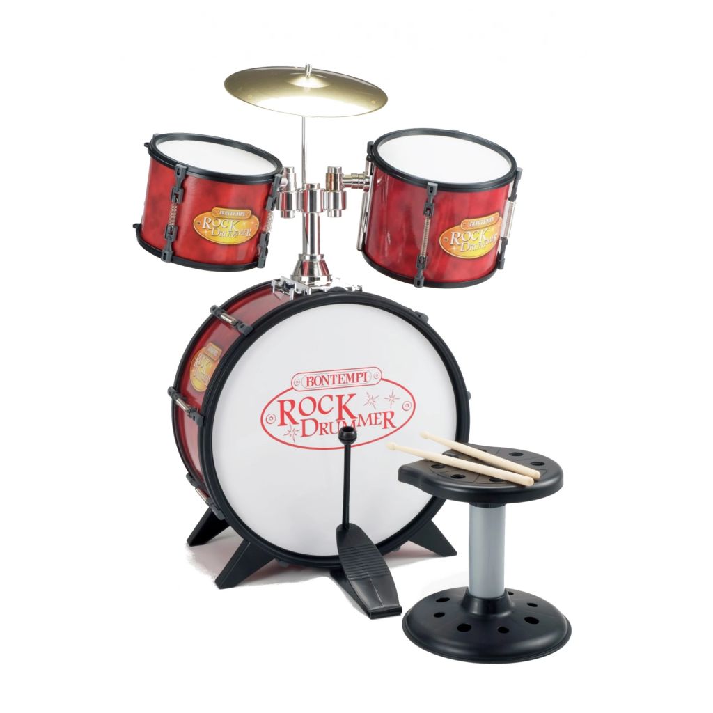 Bontempi Drumstel RockDrummer Rood/Zwart 7-delig