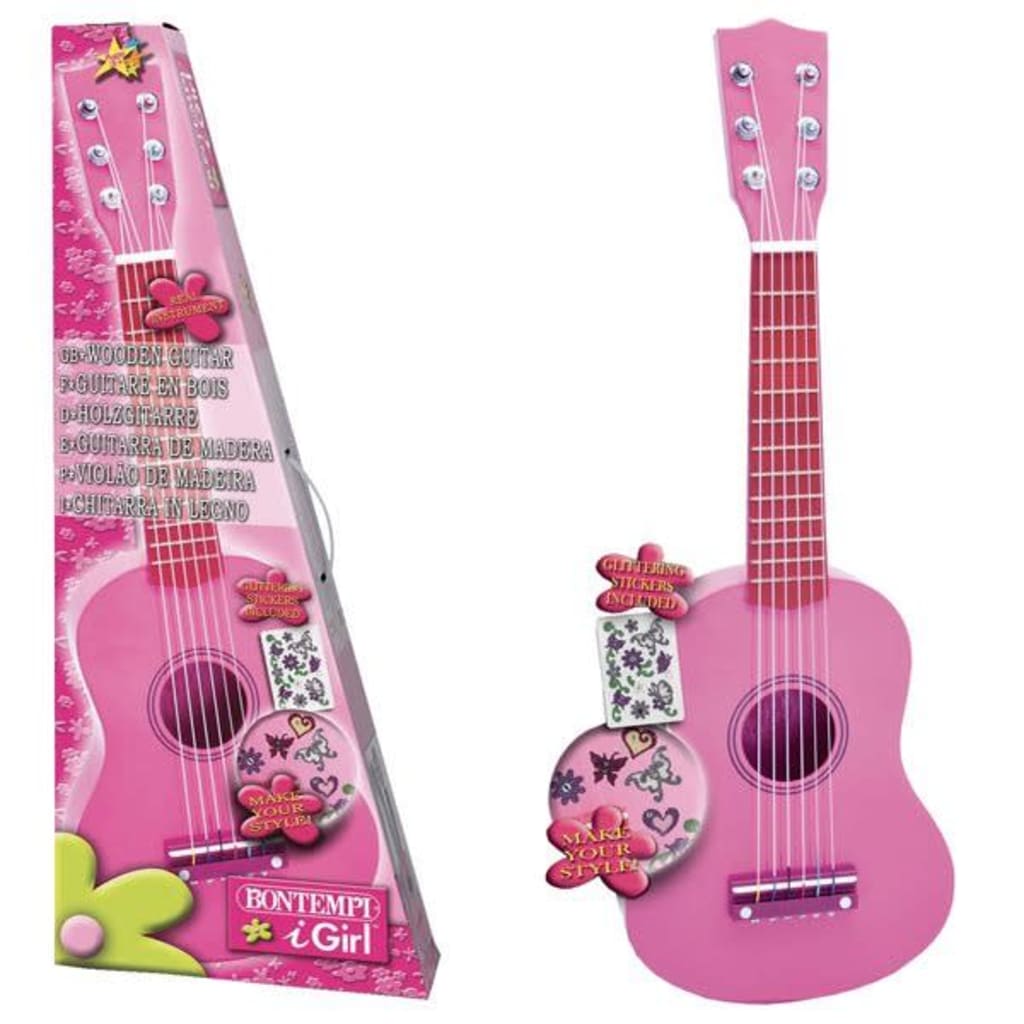 Bontempi Houten Gitaar Roze