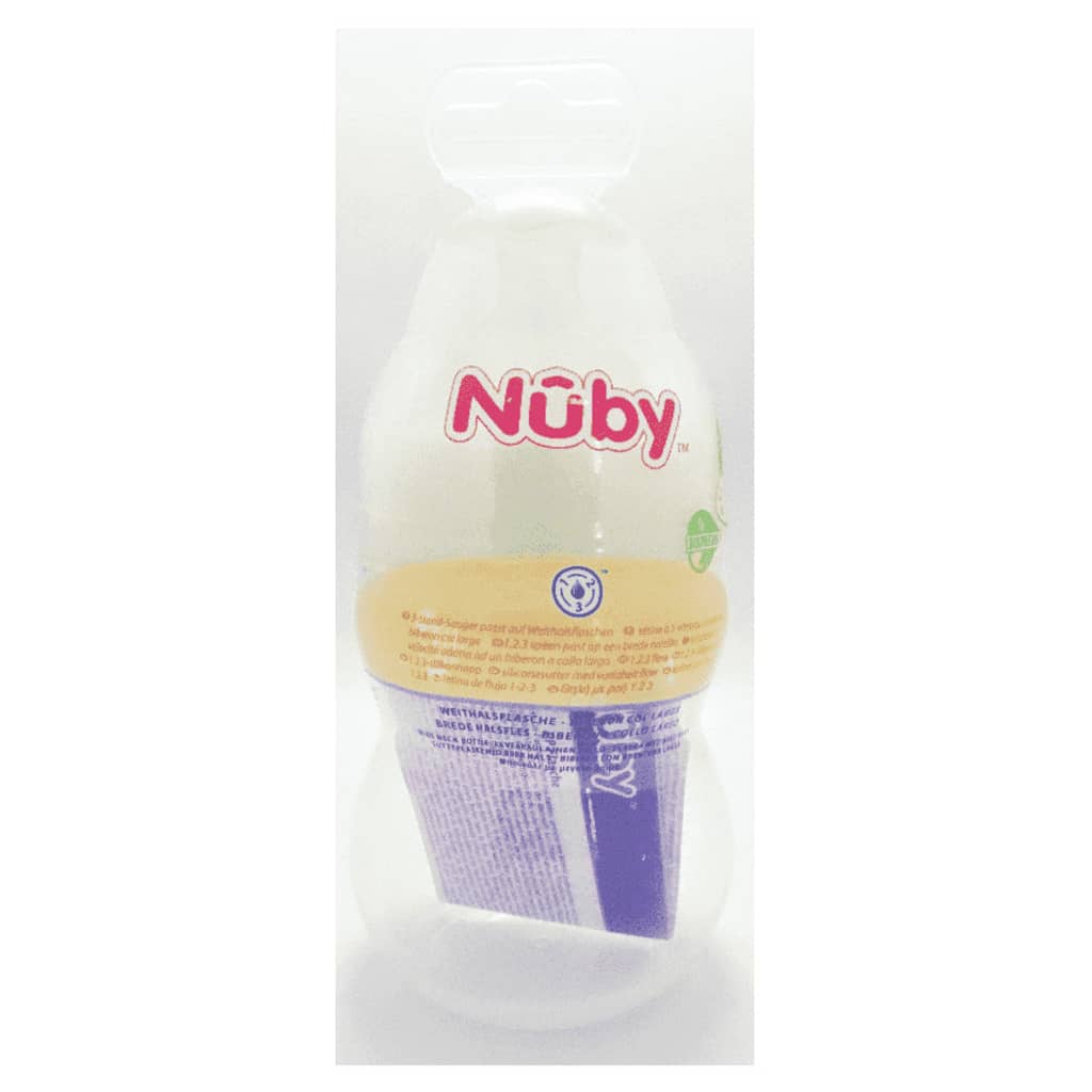 Afbeelding Nuby Brede Hals Fles - vanaf 0 Maanden Polypropyleen Grijs 330 ml door Vidaxl.nl