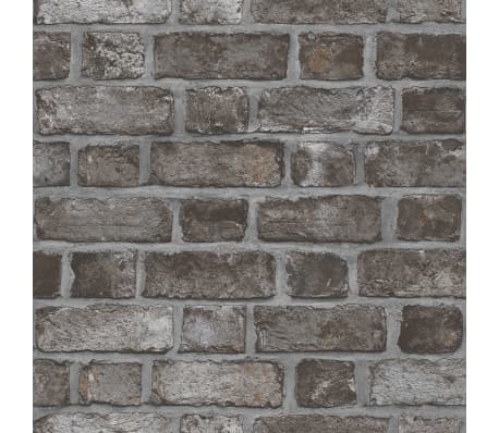Noordwand Wallpaper Homestyle Brick Wall Black and Grey
