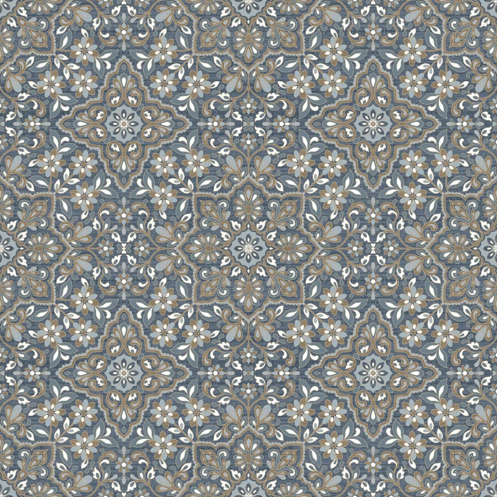 Homestyle Papier peint Portugese Tiles Marron et bleu