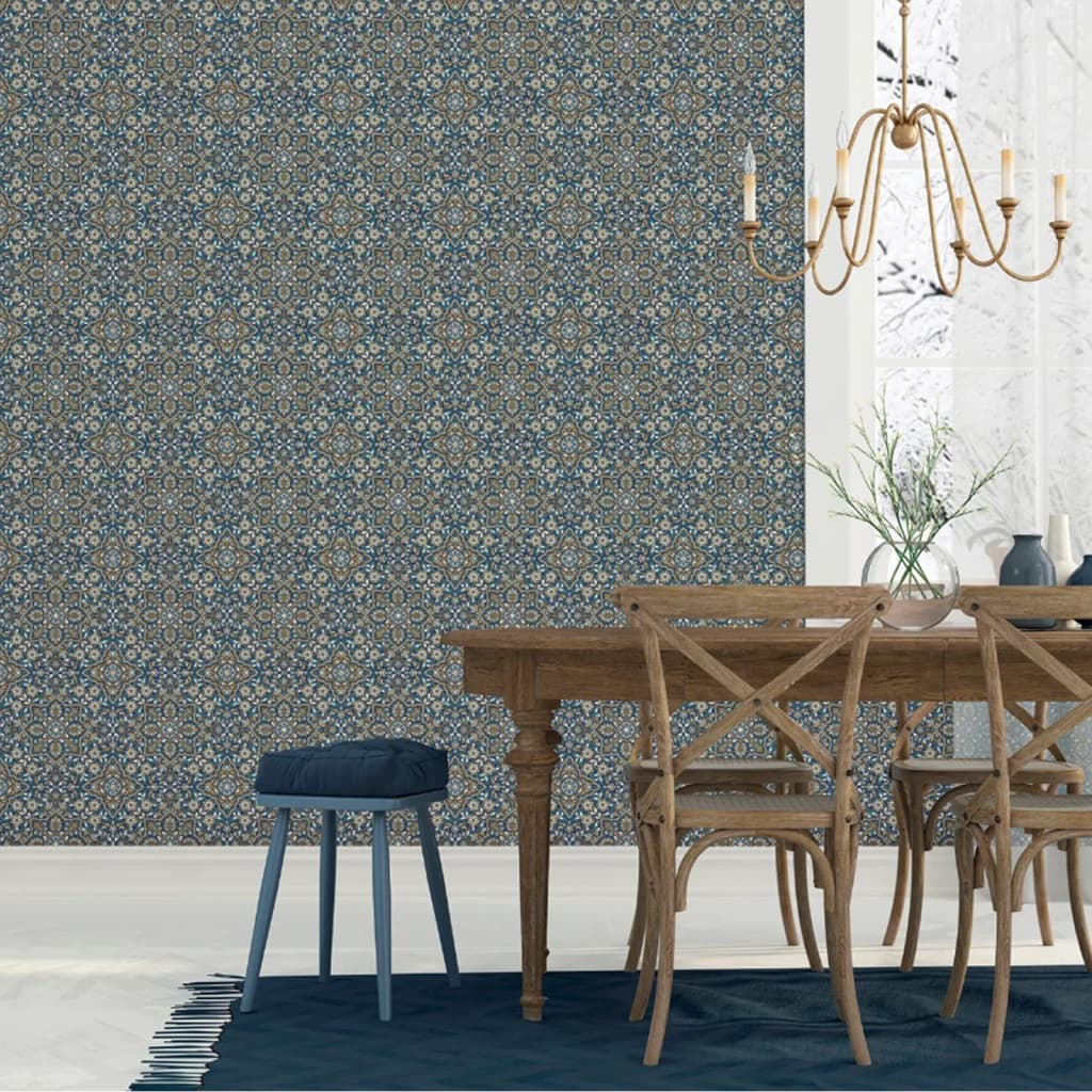 Noordwand tapet Homestyle Portugese Tiles brun og blå