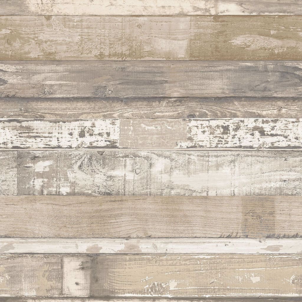 Homestyle Papier peint Old Wood Marron et beige