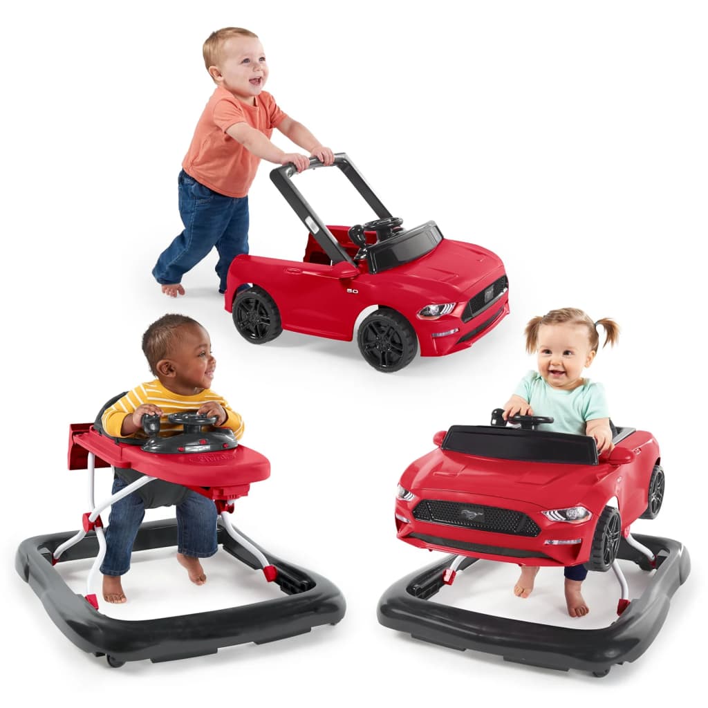 Andarilho para bebé 3 em 1 Ford Mustang vermelho