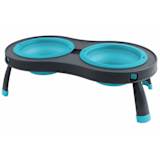 Popware Erhöhte Doppel-Haustierfütterungsstation Klein Blau 306854