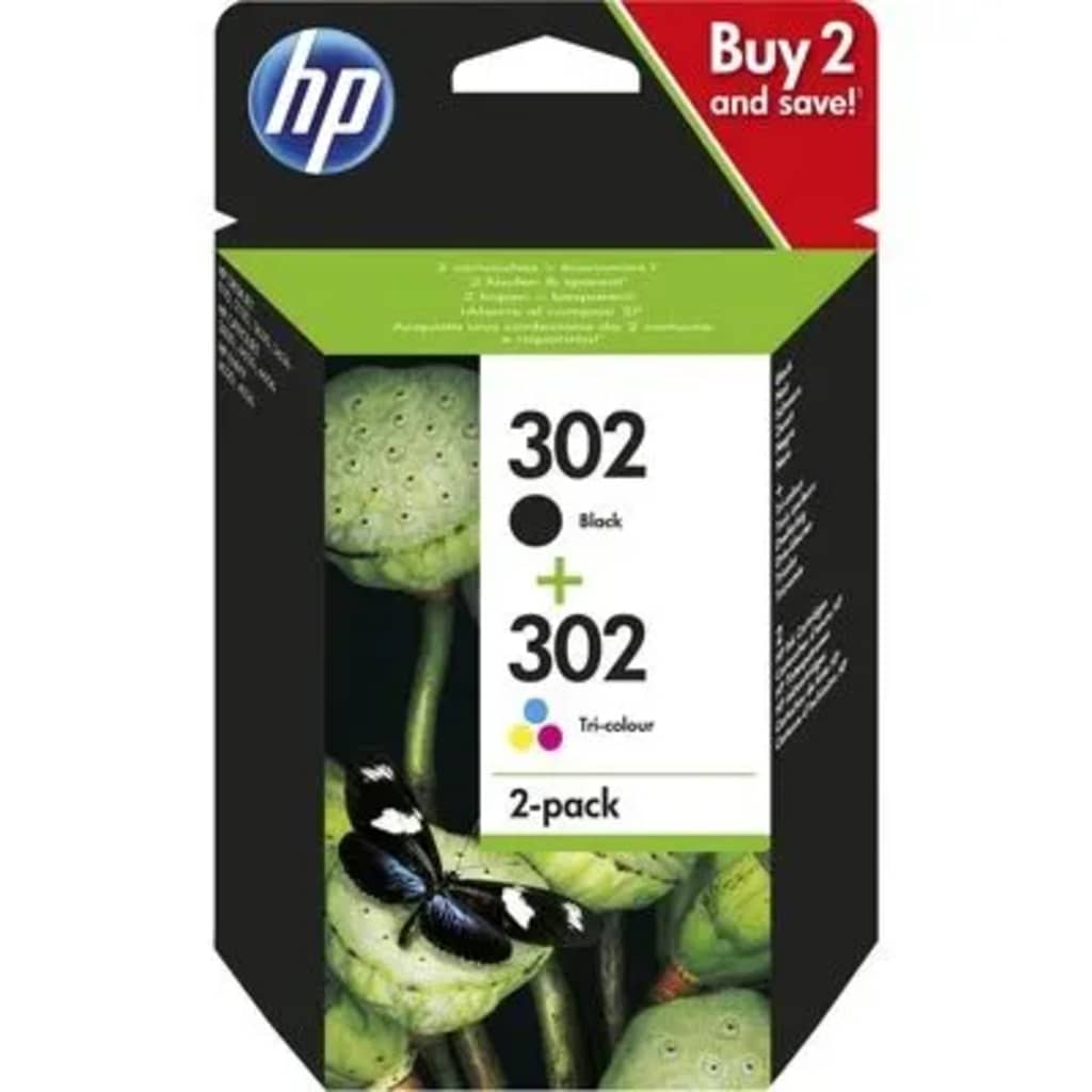 HP 302 2-pack zwart en kleur Cartridge