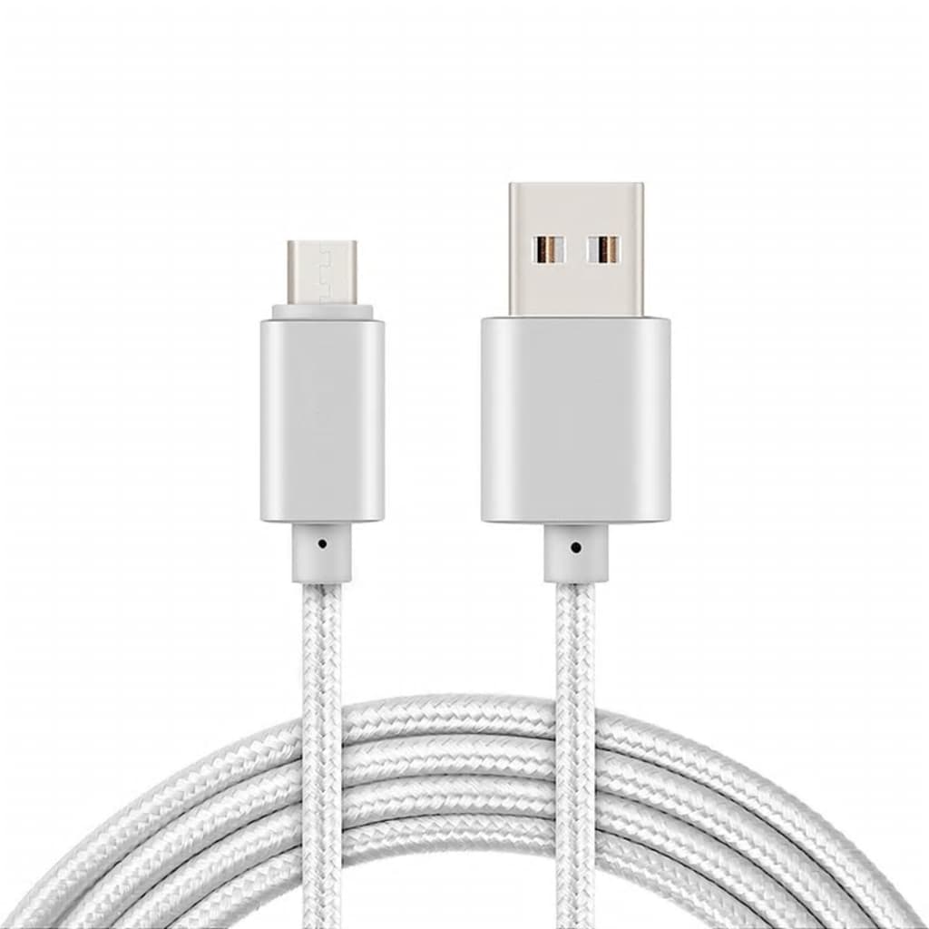 2m Micro USB kabel för laddning och dataöverföring - Vit