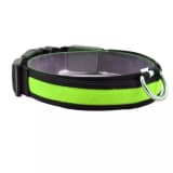 Dog Collar with LED Lights - Green - S