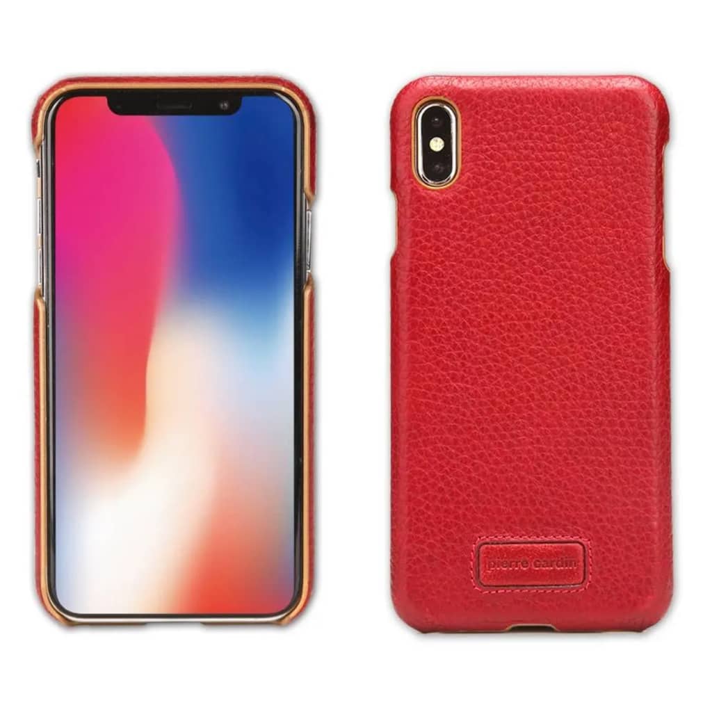 Pierre Cardin lederen backcover hoes - iPhone XS Max - Rood