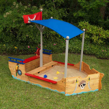 Kidkraft Outdoor Piratenschiff Mit Sandkasten Dach Holz 00128