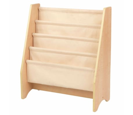 KidKraft Kinder Bücherregal mit 4 Stofftaschen Braun 61 x 29,9 x 71,1