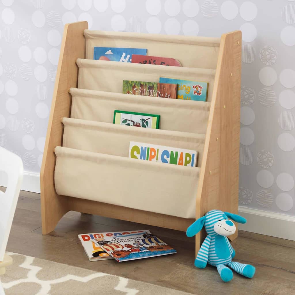 Afbeelding KidKraft Kinder boekenrek met hangvakken bruin 61x29,9x71,1 cm 14221 door Vidaxl.nl